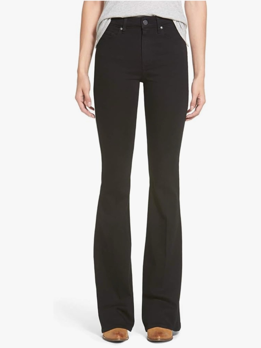 PAIGE High Rise Bell Canyon Black / Shadow Flare Jeans Sz 24